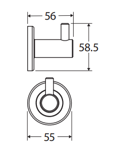 Kaya Robe Hook, Gun Metal