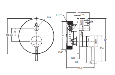 Isabella Wall Diverter Mixer