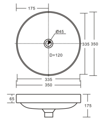 Aluca Round Semi-Inset Basin, Gloss White