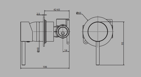 Kaya Wall Mixer Small Round Plate Urban Brass Lead Free Sus304