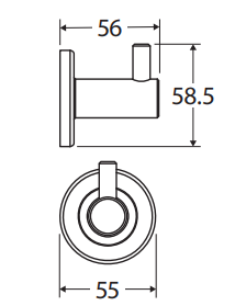 Kaya Robe Hook, Brushed Copper