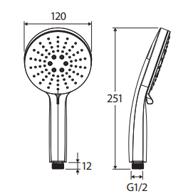 Empire Slim Handheld Shower Head, Matte Black