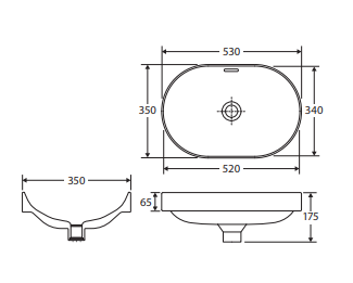 Aluca Pill Semi-Inset Basin, Matte White