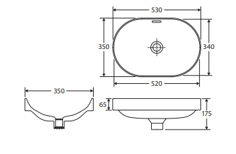 Aluca Pill Ceramic Semi-Inset Basin, Khaki