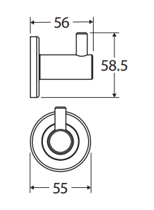 Kaya Robe Hook, Brushed Nickel