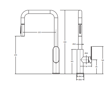 Empire Slim Pull-Out Sink Mixer, Brushed Nickel