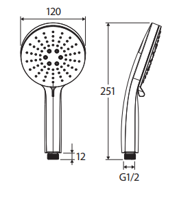 Empire Slim Handheld Shower Head, Chrome