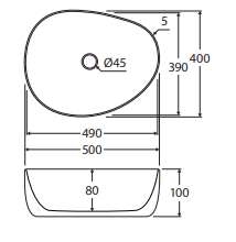 Pebble Medium Above Counter Basin, Matte Khaki