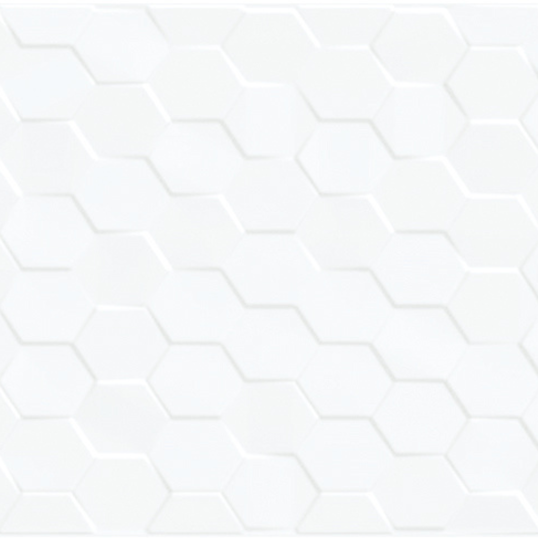 Honeycomb White Glossy Ceramic Tile 300 x 600