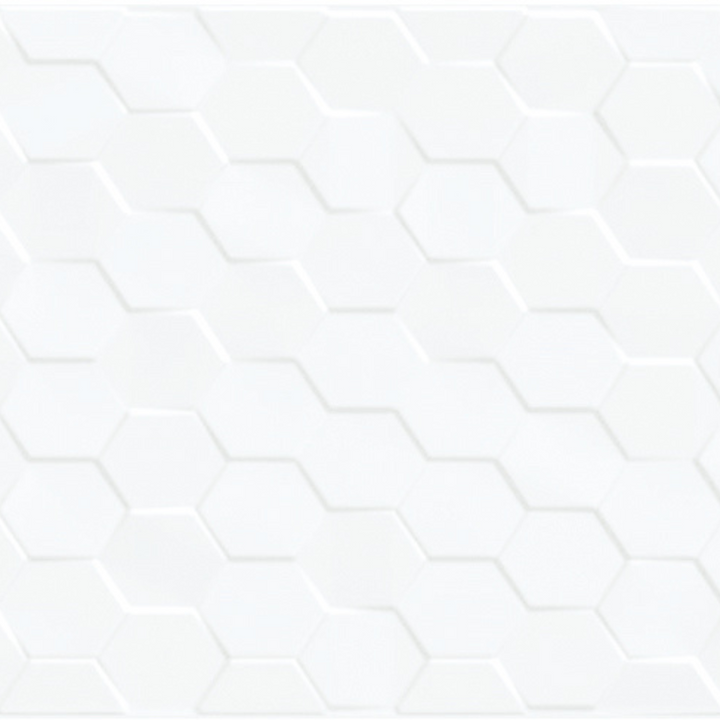 Honeycomb White Glossy Ceramic Tile 300 x 600