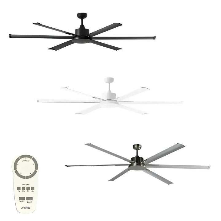 84" Albatross DC Ceiling Fan Matt Black, White, Brushed Nickel MAFMXR+MAF210X Martec Lighting
