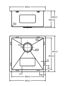 Hana 32L Single Kitchen Sink, PVD Rugged Brass