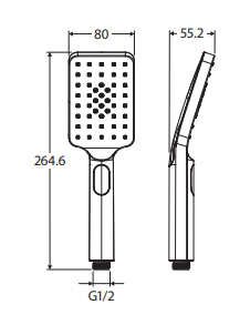 Tono Shower Hand Piece, Gun Metal