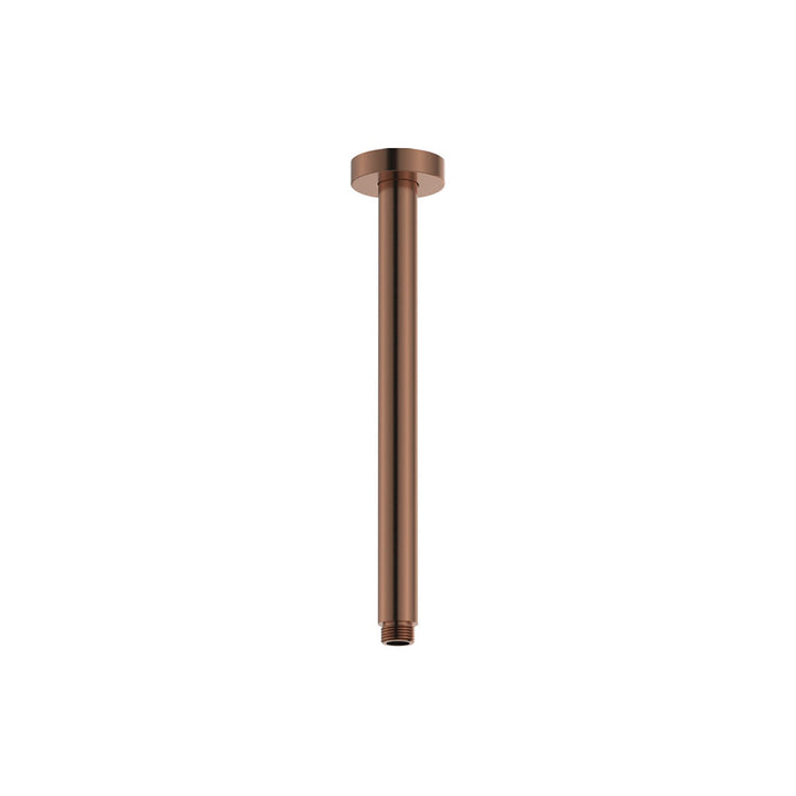 Round Shower Dropper, 300mm, Brushed Copper – Pilbara Bathroom Warehouse Perth and regional Western Australia