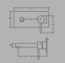 Isabella Wall Basin Mixer With Spout Lead Free