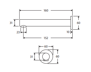 Michelle 160 mm Bath Outlet
