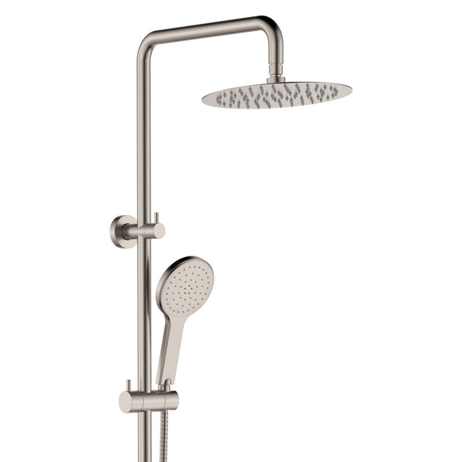 Kaya Twin Shower, Brushed Nickel– Pilbara Bathroom Warehouse Perth and regional Western Australia