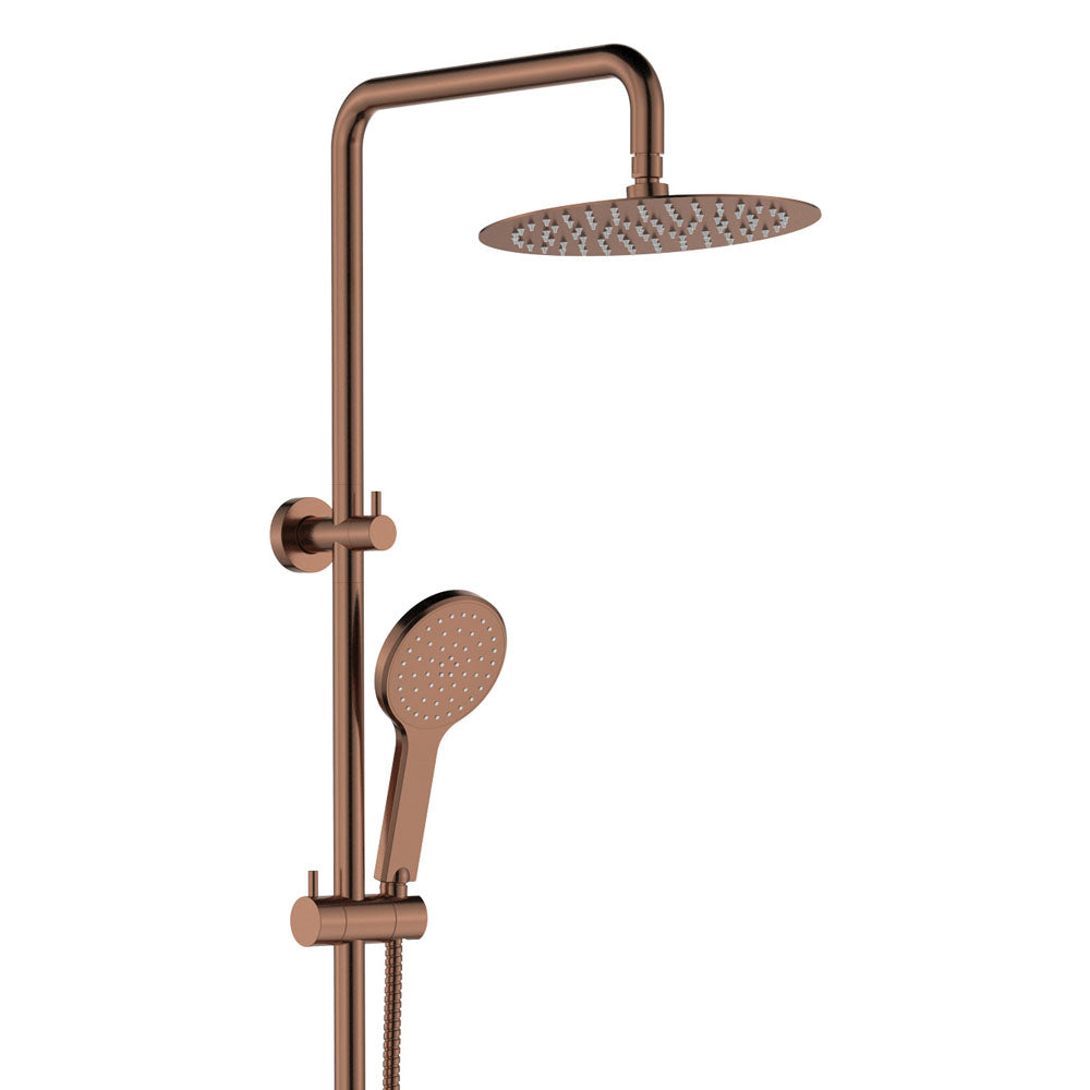 Kaya Twin Shower, Brushed Copper– Pilbara Bathroom Warehouse Perth and regional Western Australia
