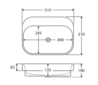 Parisa Semi-Inset Basin, No Tap Hole