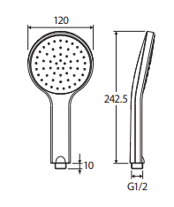 Kaya Shower Hand Piece, Gun Metal
