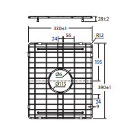 Hana 27L Double Sink Protector, Stainless Steel
