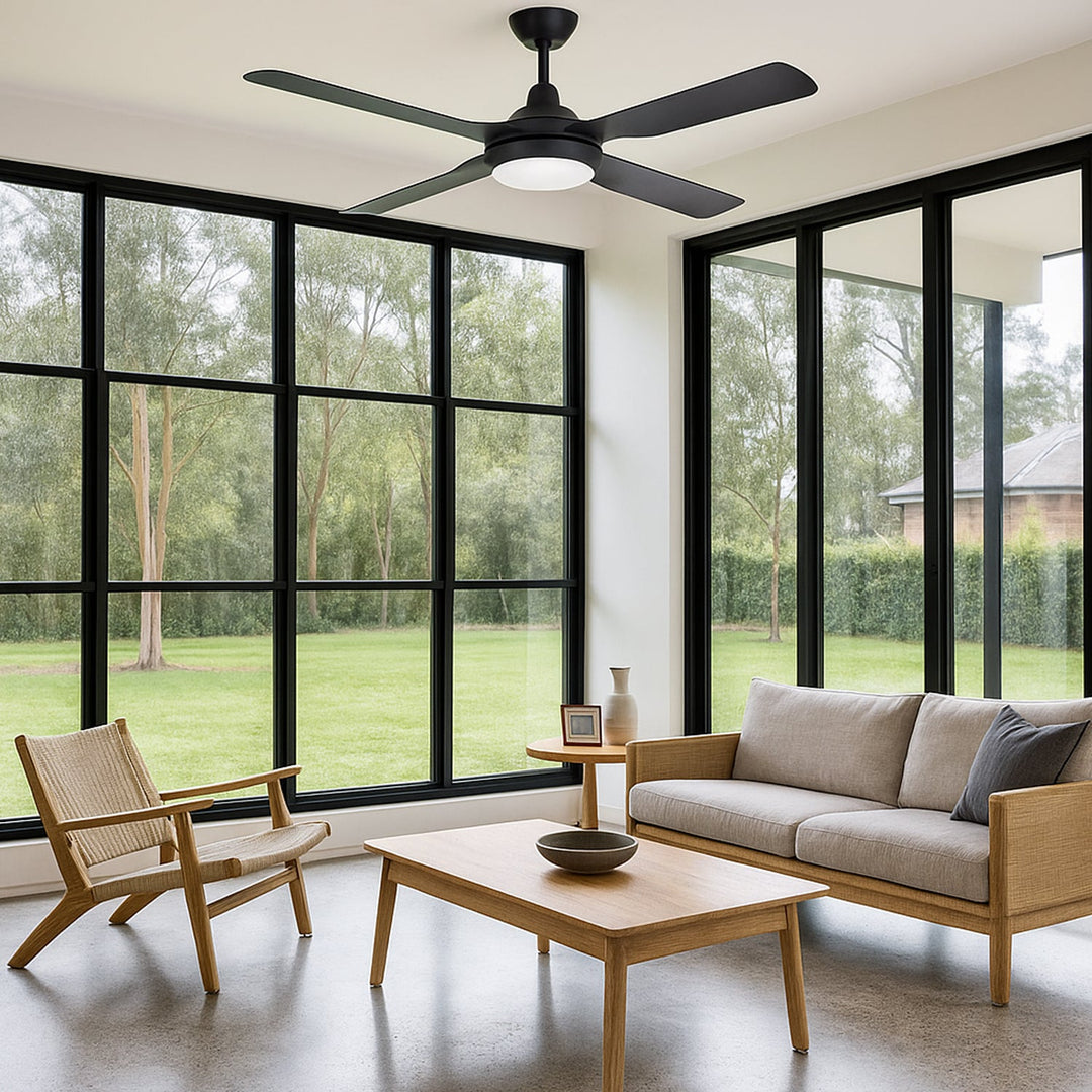 48" Discovery II AC Ceiling Fan Black, White with Light MDF1243M, MDF1243W Martec Lighting