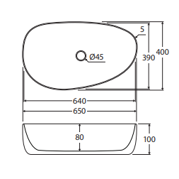 Pebble Large Above Counter Basin, Matte Olive