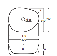 Pebble Medium Above Counter Basin, Matte Olive