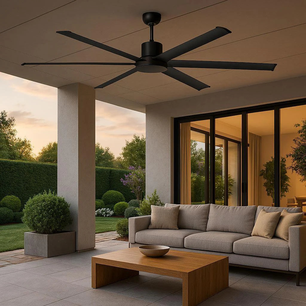 84" Albatross DC Ceiling Fan Matt Black, White, Brushed Nickel MAFMXR+MAF210X Martec Lighting