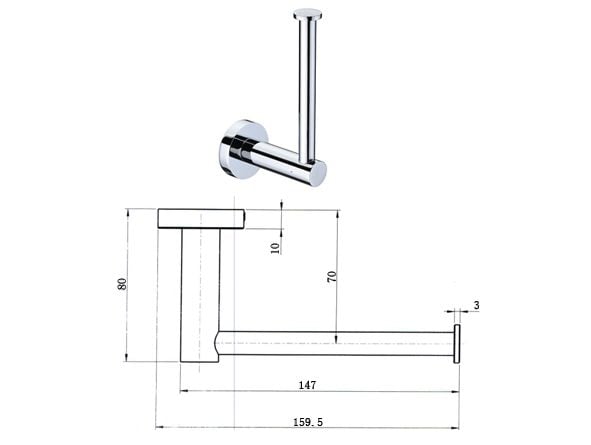 Round Series 2 Toilet Paper Holder Chrome