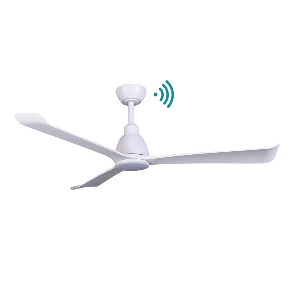 52" Polo DC Ceiling Fan Matt White, Matt White/Walnut, Nickel/Driftwood with Light MDCP1333 Martec Lighting