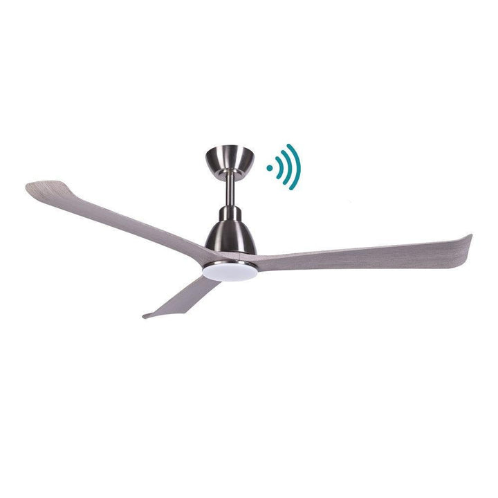 52" Polo DC Ceiling Fan Matt White, Matt White/Walnut, Nickel/Driftwood with Light MDCP1333 Martec Lighting