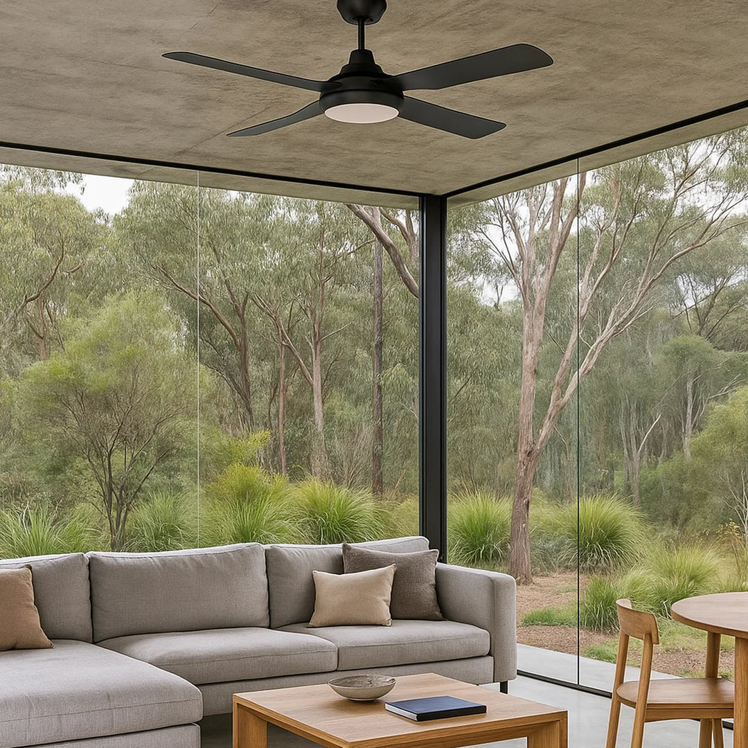 48" Discovery II AC Ceiling Fan Black, White with Light MDF1243M, MDF1243W Martec Lighting