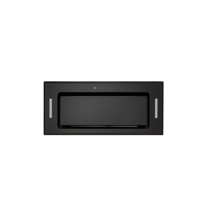 52cm Undermount Rangehood, Black Glass with High Extraction Capacity, Concealed Filters | Pilbara Bathroom Warehouse - Perth, Western Australia