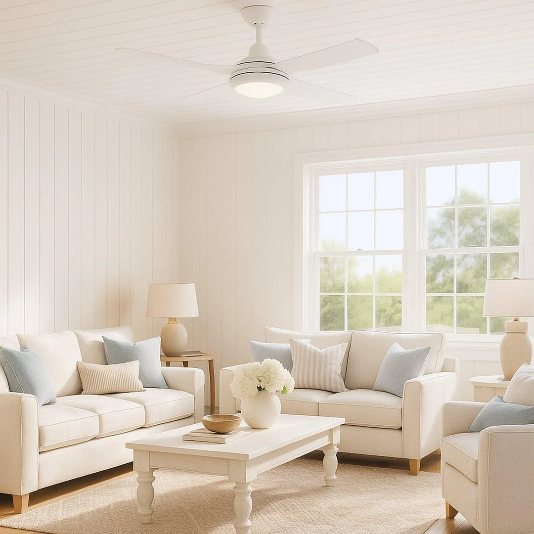 48" Discovery II AC Ceiling Fan Black, White with Light MDF1243M, MDF1243W Martec Lighting