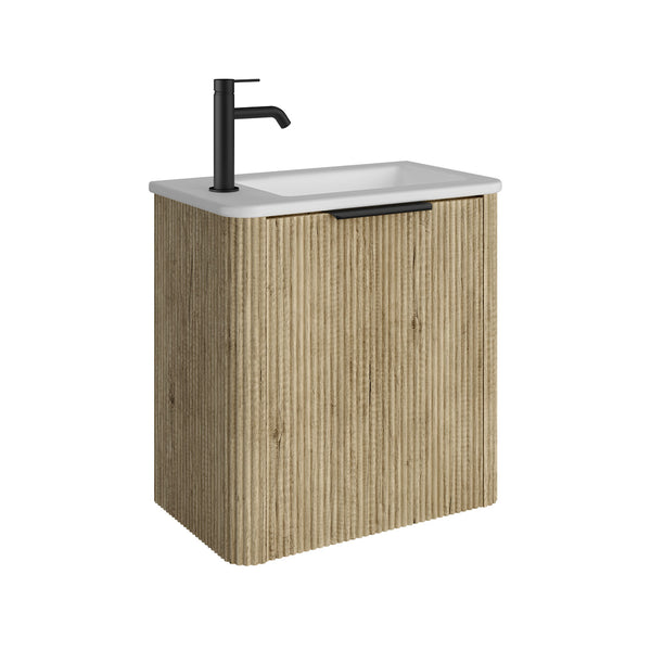 Minka Mini 550 Wall-Hung Vanity Left Hand Tap Scandi Oak – Pilbara Bathroom Warehouse Perth and regional Western Australia