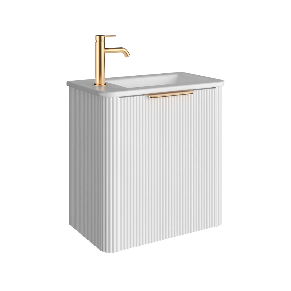 Minka Mini 550 Wall-Hung Vanity (Left Hand Tap, Satin White)