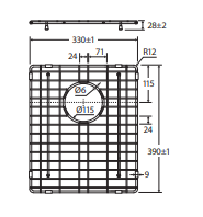 Hana 27L Sink Protector, PVD Rugged Brass