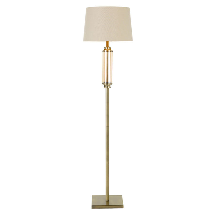 Dorcel Floor Lamp in Antique Brass/Amber or Nickel/Clear