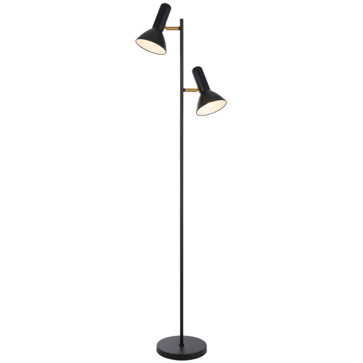 Hyvik Floor Lamp 2Lt in Black, Brass, Nickel or White