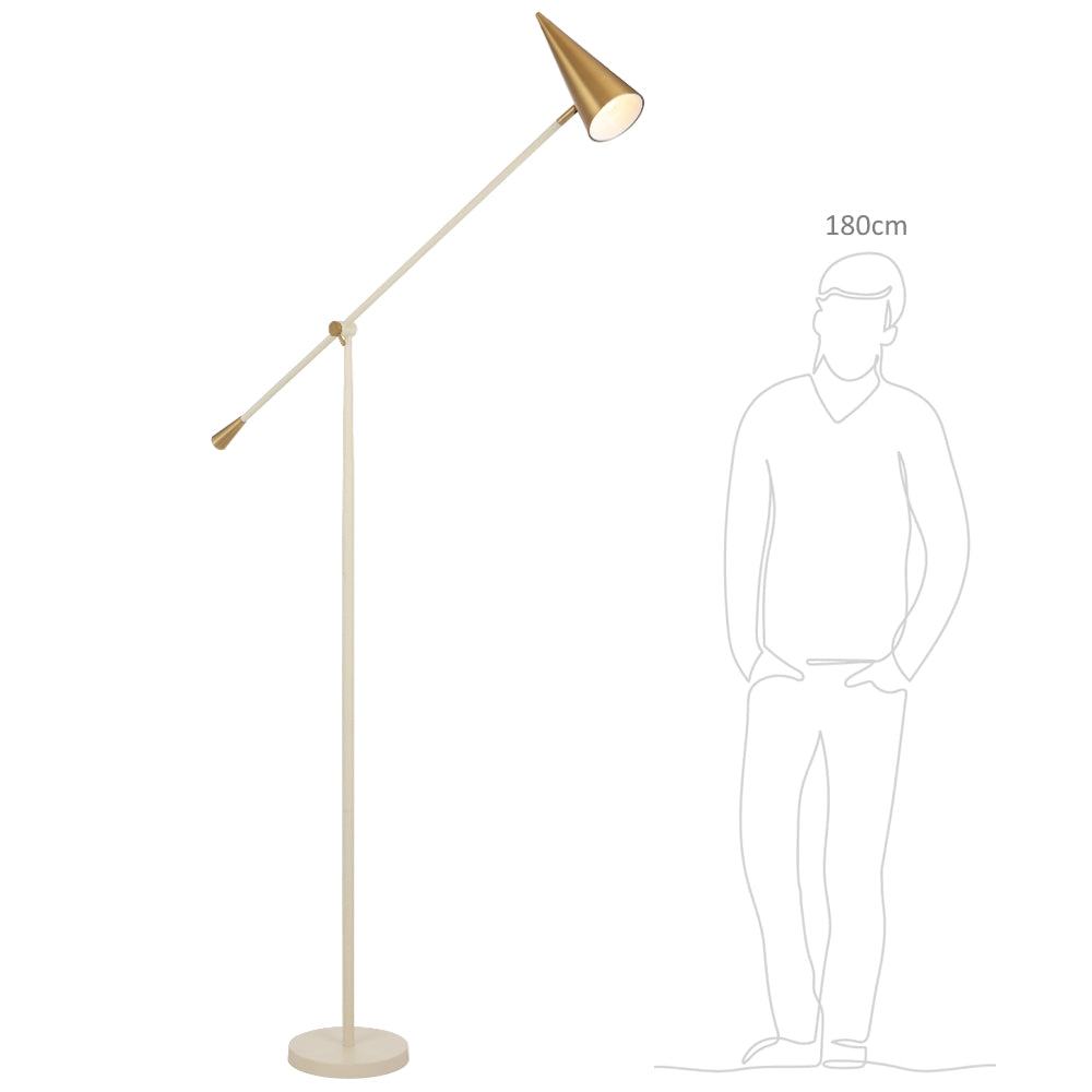 Jibara Floor Lamp in Beige/Brass, Black/Brass