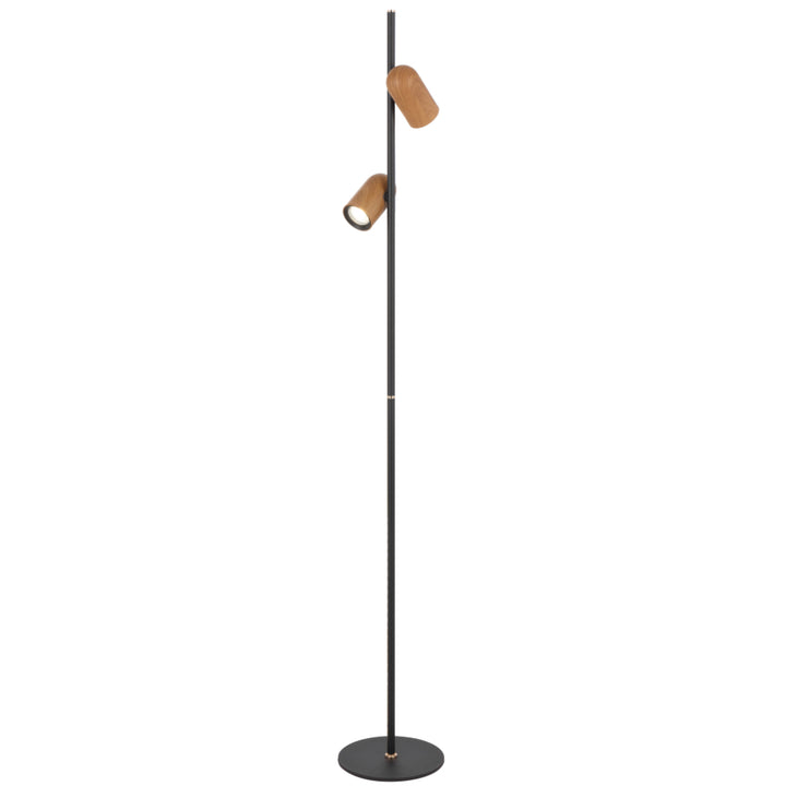 Kindle Floor Lamp 2Lt in Black / Wood