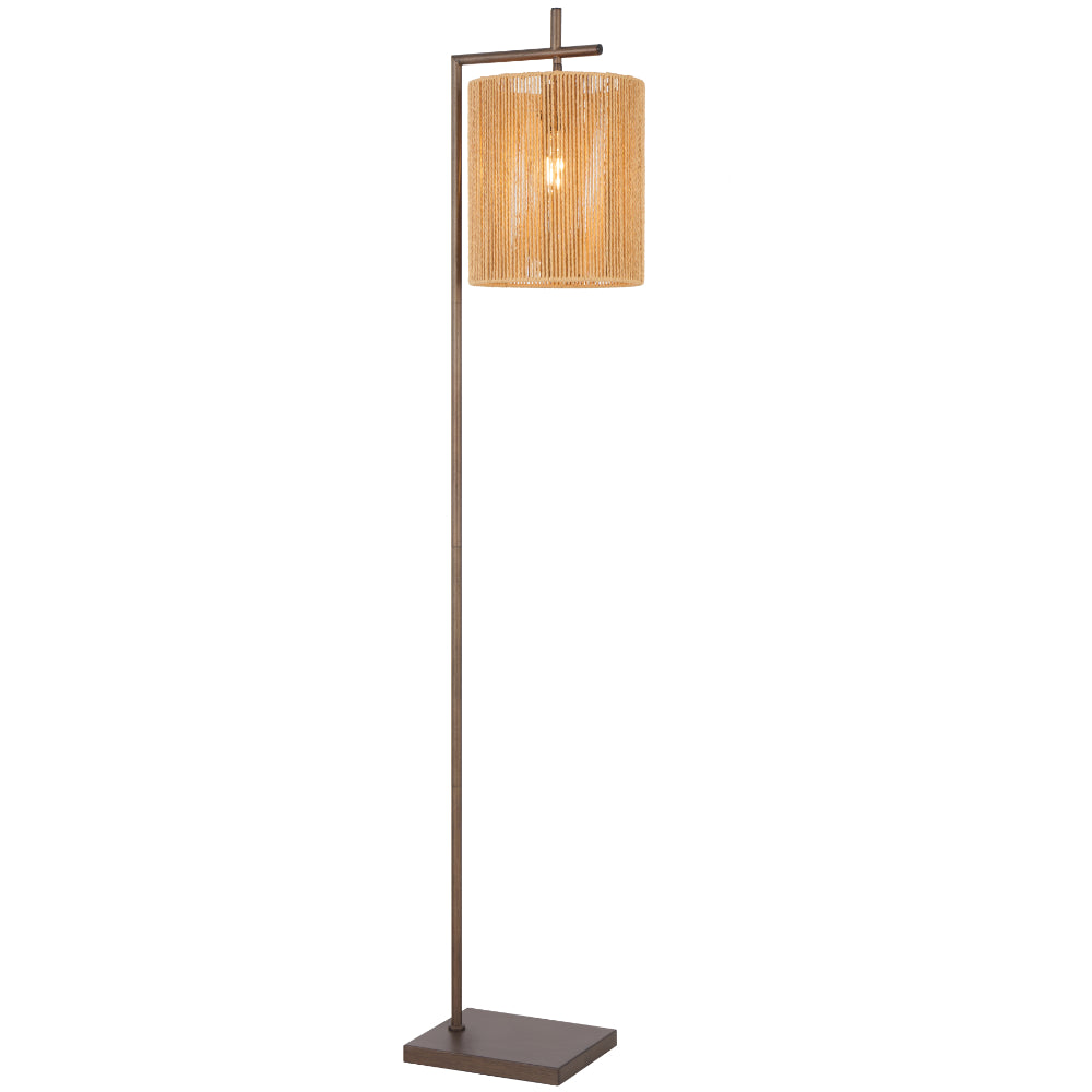 Lyndra Floor Lamp in Bronze/Natural or Gun Metal/Black