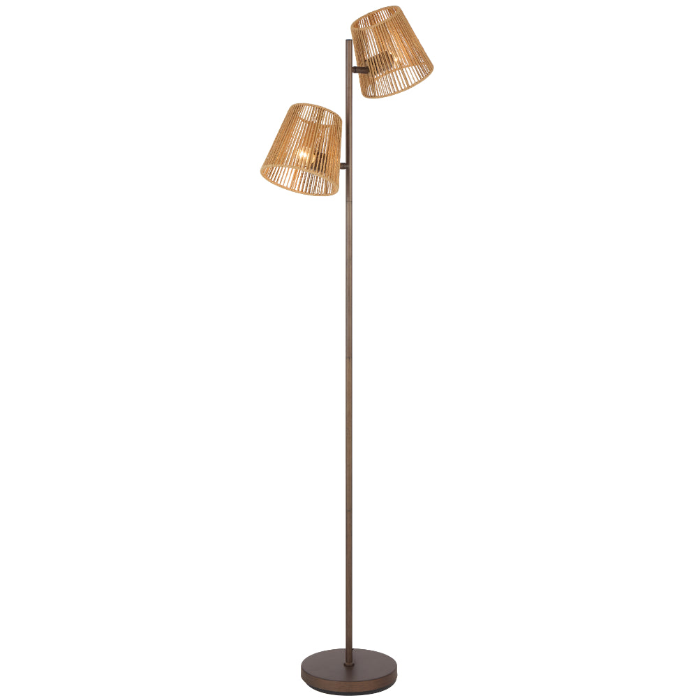 Valora Floor Lamp 2Lt in Bronze/Natural or Gun Metal/Black
