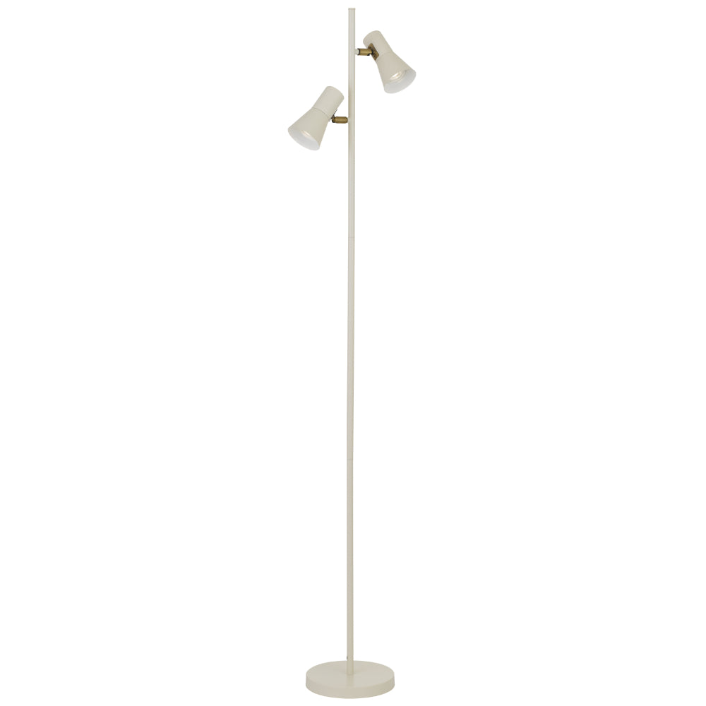 Verik Floor Lamp 2Lt in Beige, Black or Brass