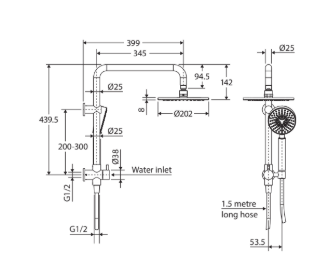 Isabella Twin Half-Rail Shower