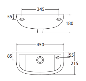RAK Compact Slim Wall Basin
