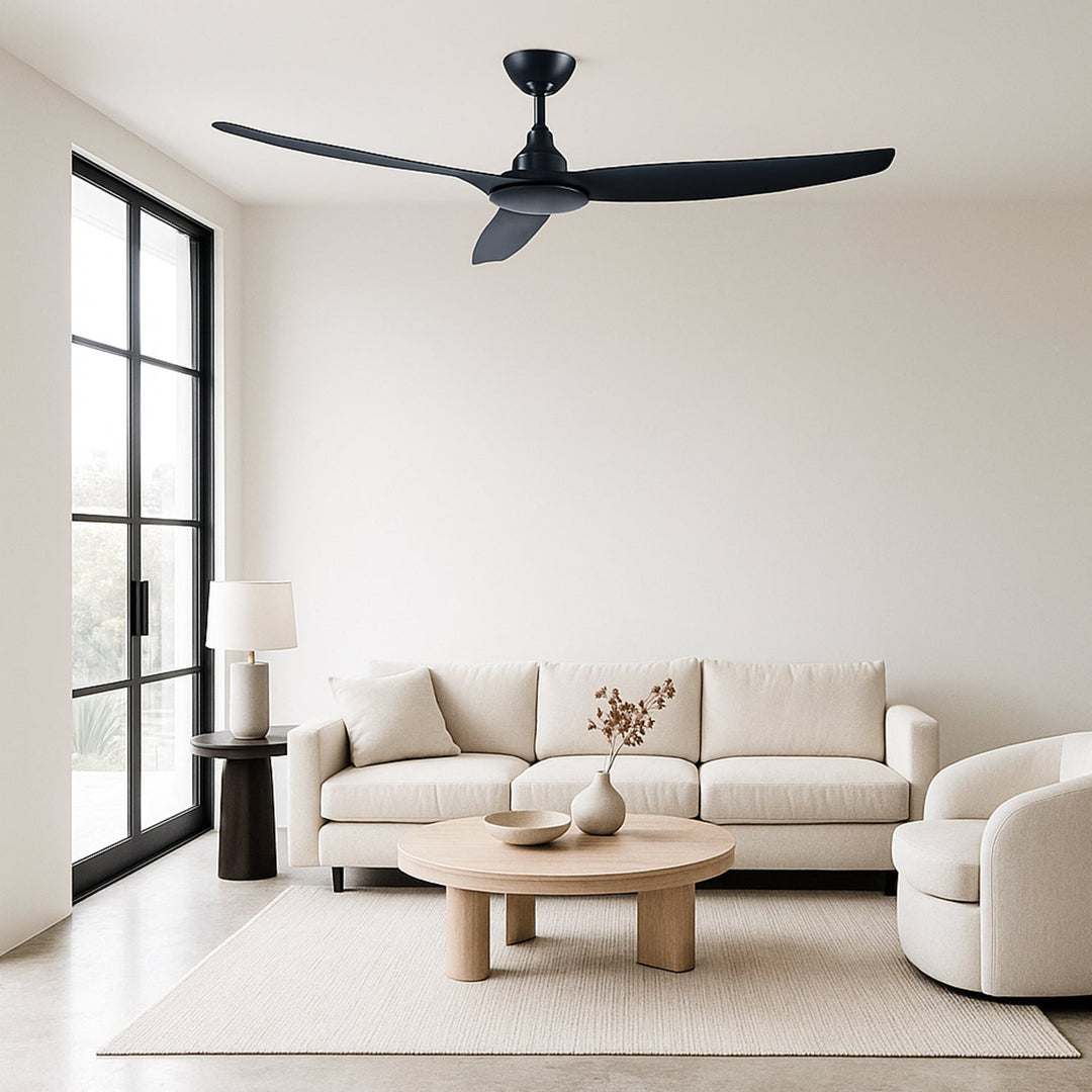 60" Skyfan DC Ceiling Fan Black, White, Light Oak SKY1503 Ventair