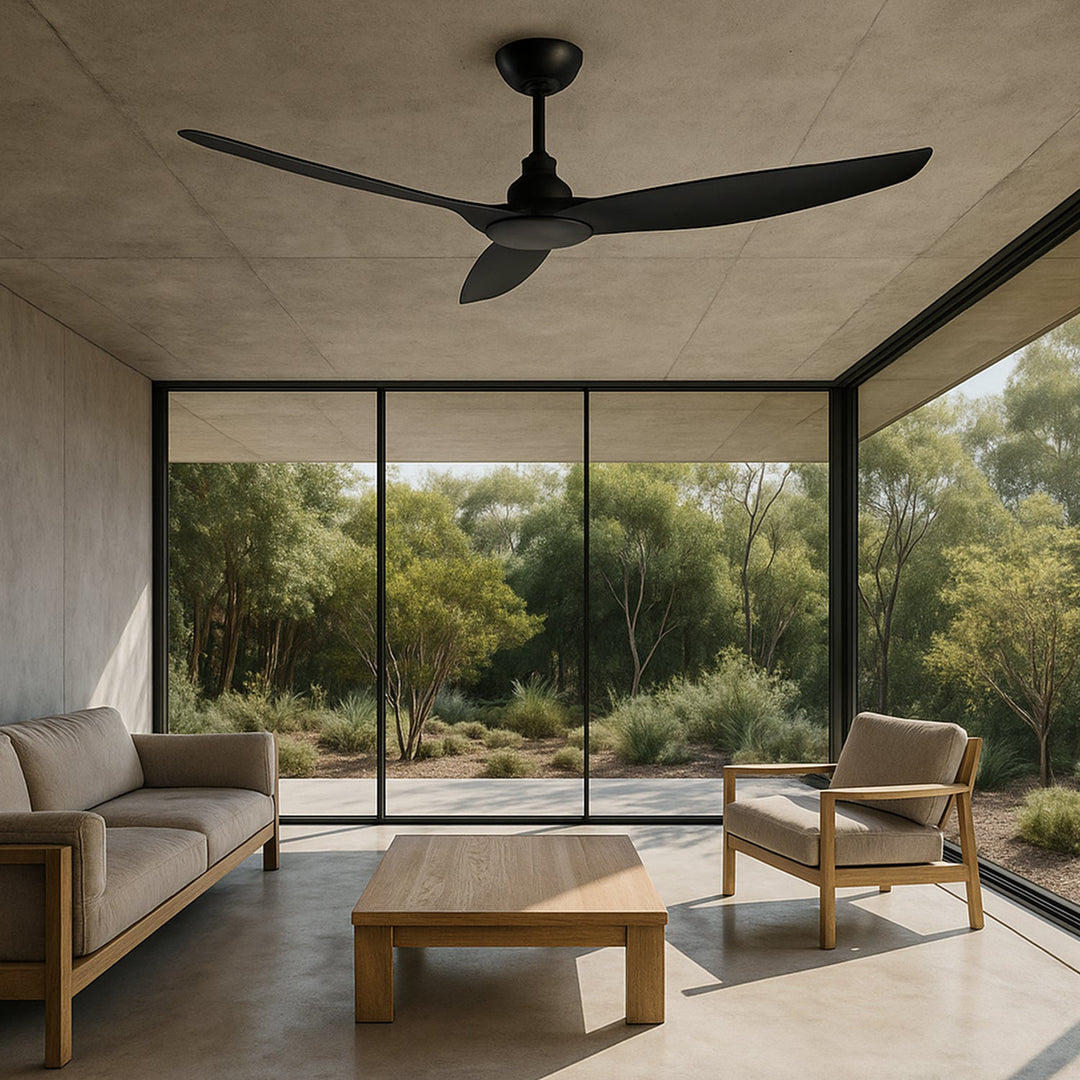 60" Skyfan DC Ceiling Fan Black, White, Light Oak SKY1503 Ventair