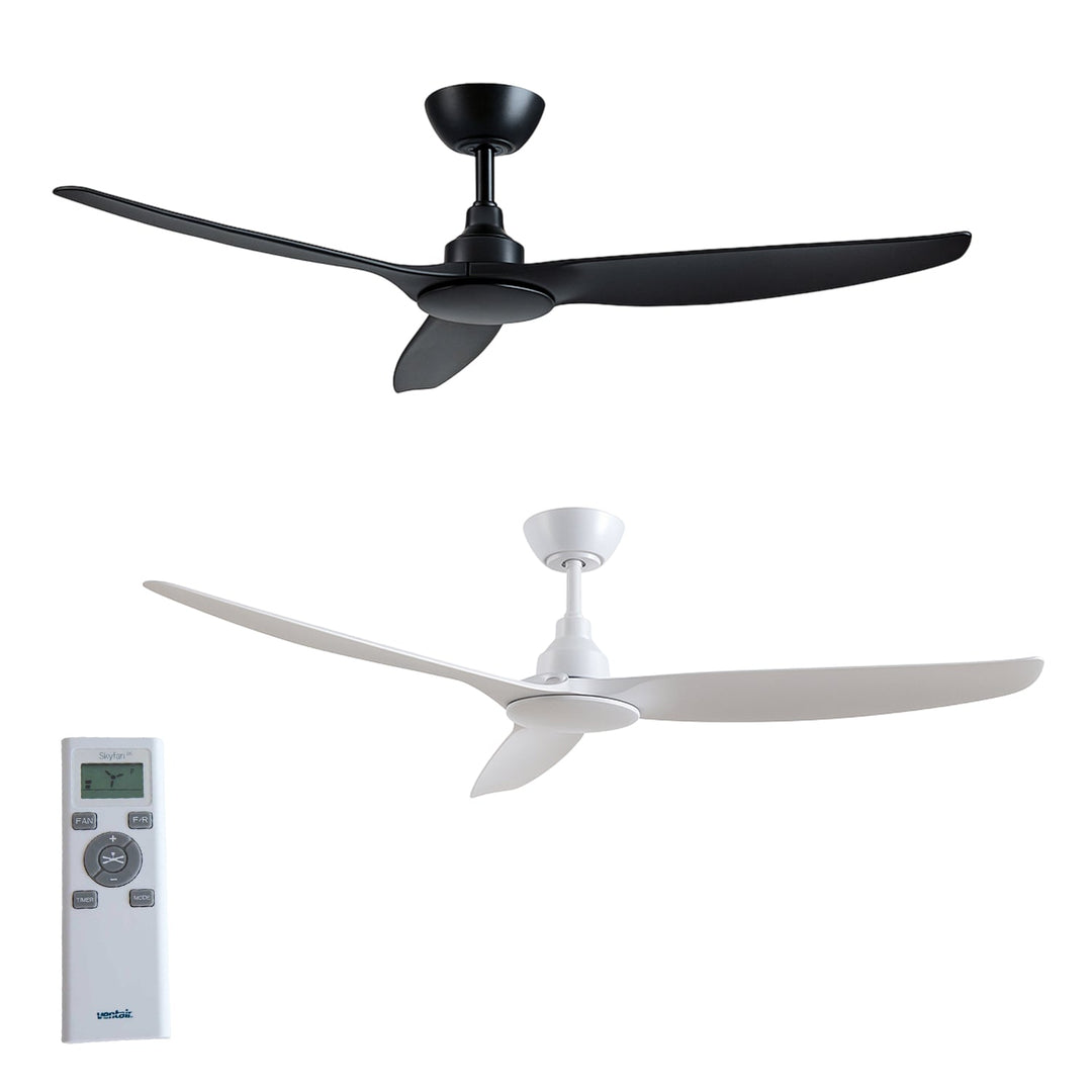60" Skyfan DC Ceiling Fan Black, White, Light Oak SKY1503 Ventair